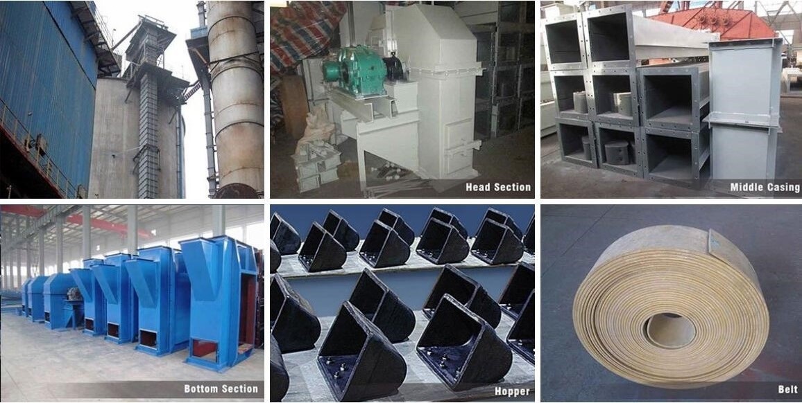 D&eacute;tails de l'&eacute;l&eacute;vateur &agrave; godets &agrave; bande